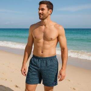 L.L. Bean Swim Trunks Men's Medium Mesh Lined Classic Supplex 6” Inseam